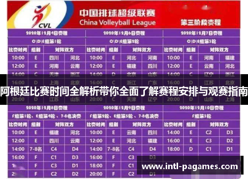阿根廷比赛时间全解析带你全面了解赛程安排与观赛指南 阿根廷比赛时间全解析带你全面了解赛程安排与观赛指南